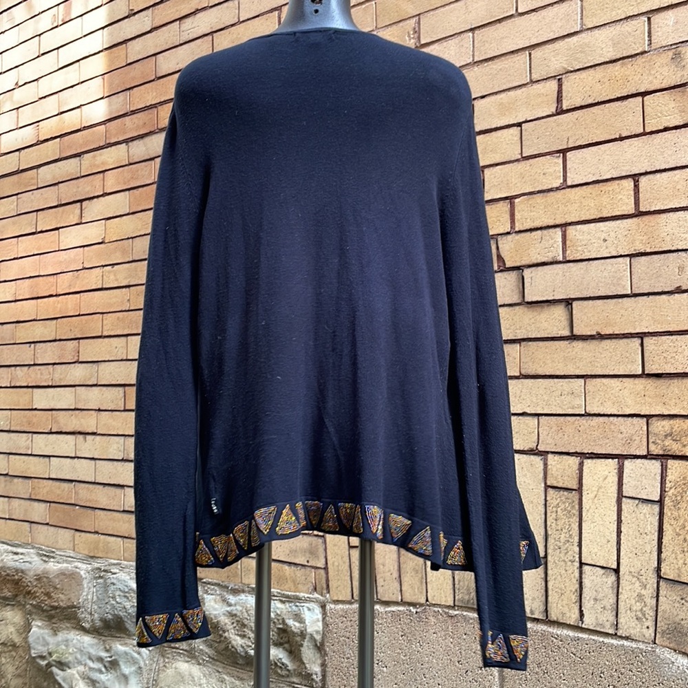 BCBGMaxAzria BCBG black triangle beaded cardigan Small